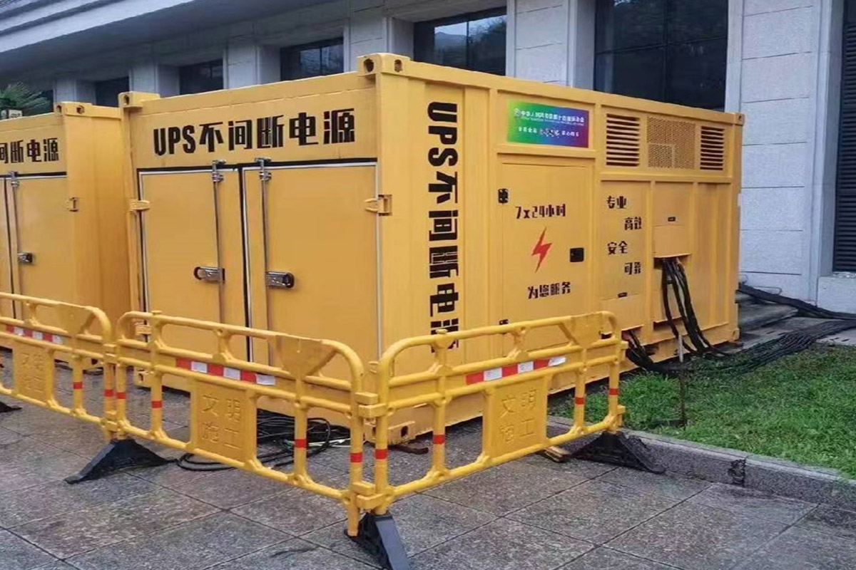 美溪发电机租赁施工现场